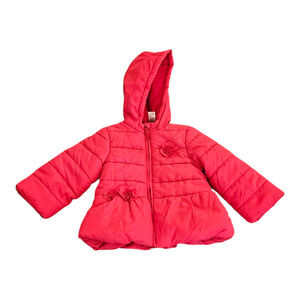Little Me Child's Size 24M Pink Long Sleeve Full Zip Hooded Puffer Jacket